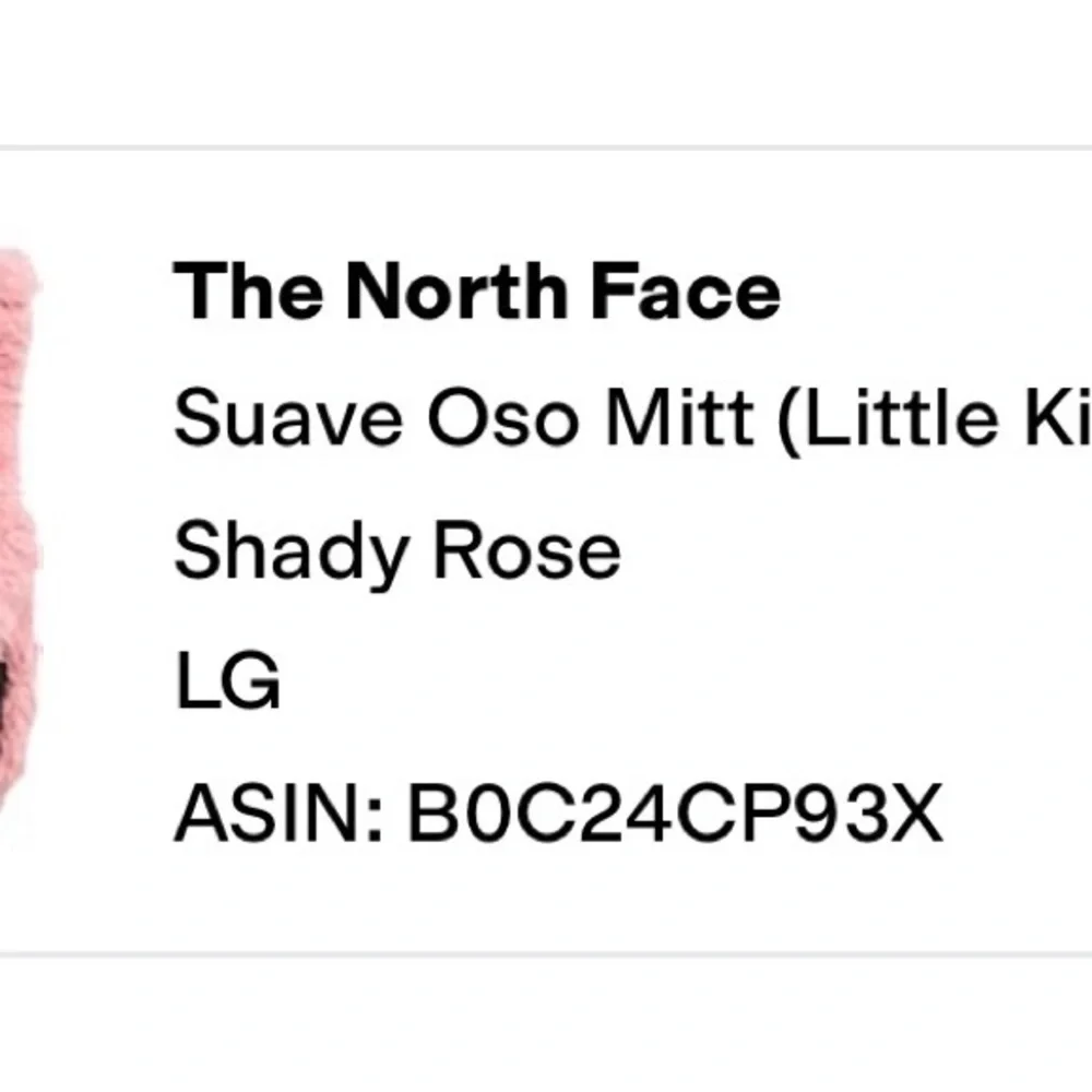 The North Face Fuzzy Pink Kids Mittens